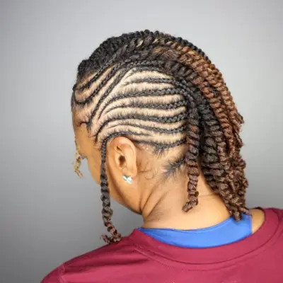 mohawk braid short hair for black women