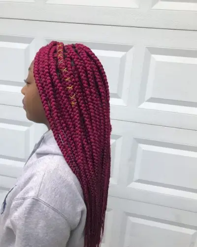 burgundy box braids