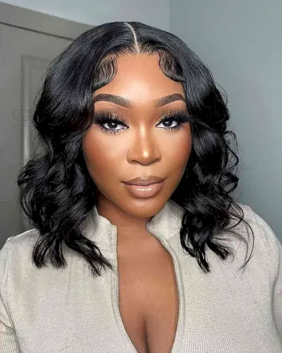 Middle Part Wavy Bob for Black Women
