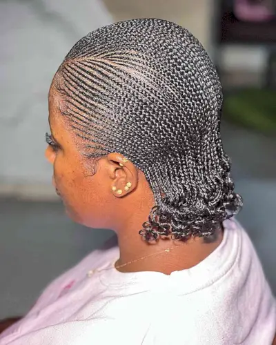 Sleek Micro Cornrow Braids for Short Hair