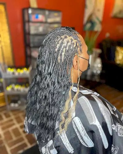 Medium Layered Hair with Micro Braided Style