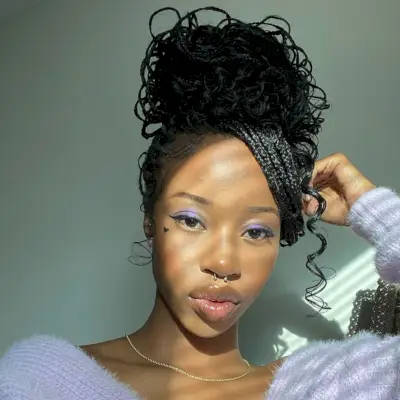 cute Updo with micro braids