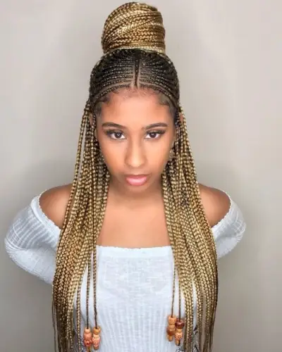 Sexy blonde micro braids