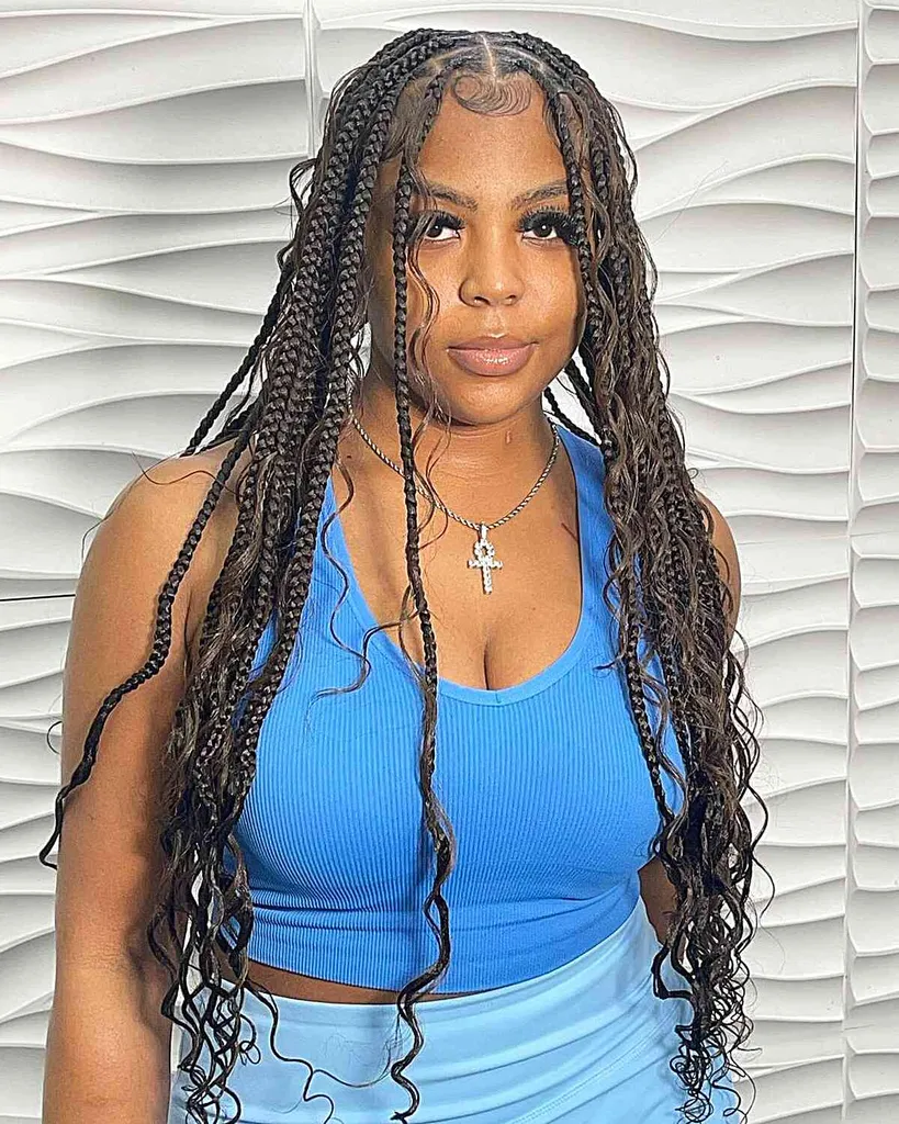 Lange senterdelte brune Boho No-Nots Box fletter' title=