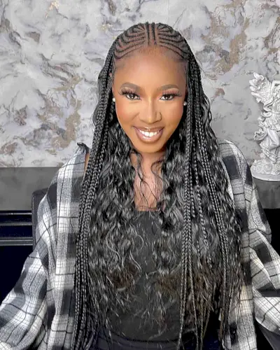 Cornrows with Fulani Long Braids