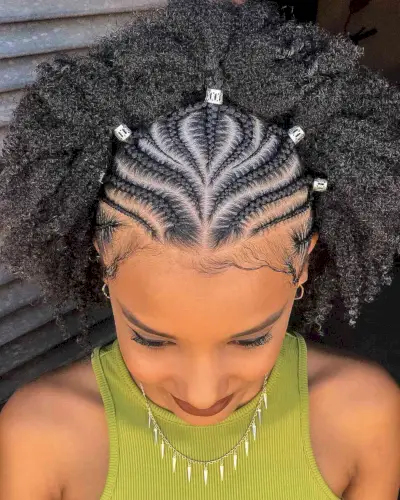 Fulani Braids with Natural Texture