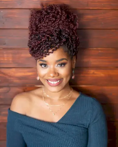 Sophisticated kinky twisted bun hairstyle