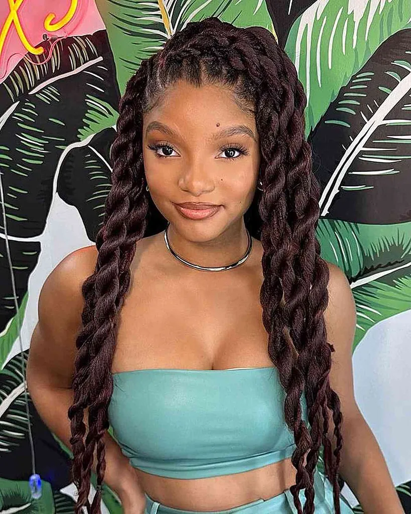 黒人女性のナチュラルヘアと20代の女性のためのエクストラジャンボツイスト' title=