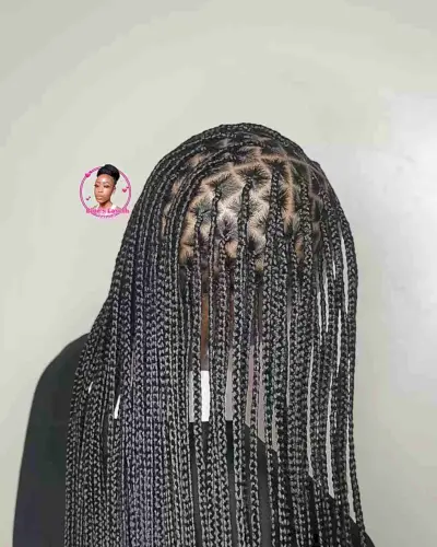 Long Traditional Protective Small-Sized Knotless Box Braids