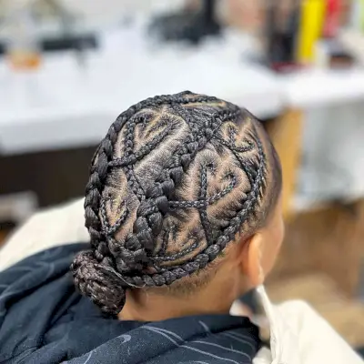 Feed-In Braids with a Low Bun