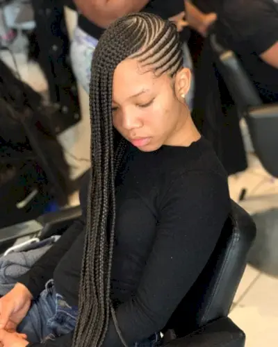 Feed-in cornrow braids