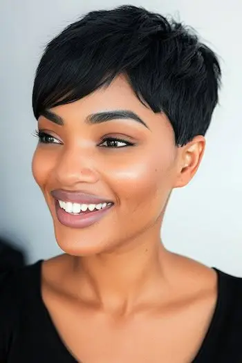 Peinado corto Pixie recortado para mujeres negras.