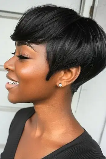 Peinado corto Pixie Bob para mujeres negras.