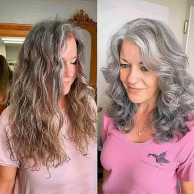 Naturally Silver and Blonde Streaks