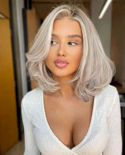 Short Fluffy White Creamy Blonde Hair
