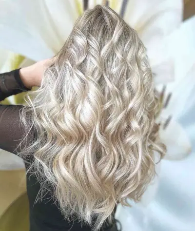 Long Flowing White Blonde Curls