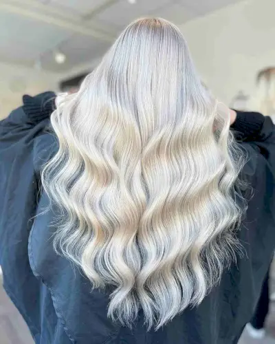 Long White Blonde Waves