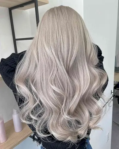 Pale White Blonde Long Hair