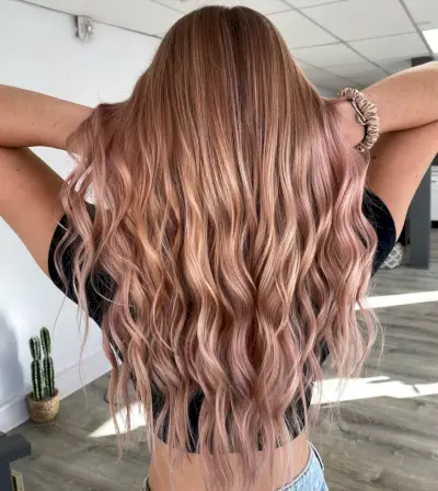 Dark Blonde Hair with Strawberry Highlights