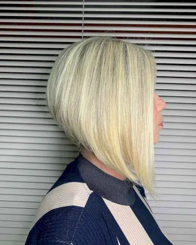 Cute Short Inverted Blonde Bob Cut 