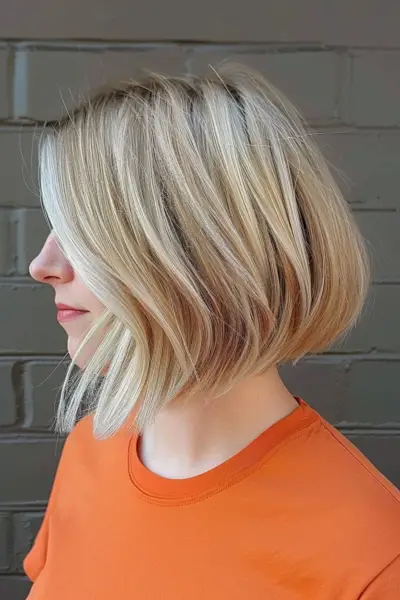 Super short razored blonde bob