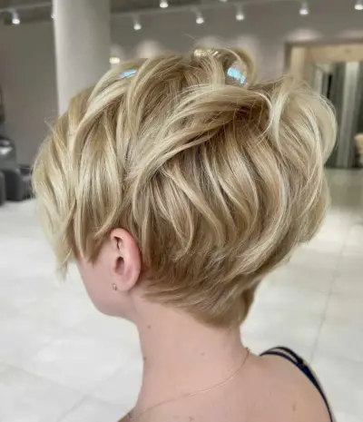 Soft Buttery Blonde Pixie