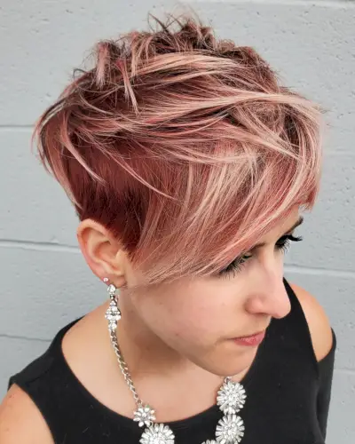 Messy Strawberry blonde pixie