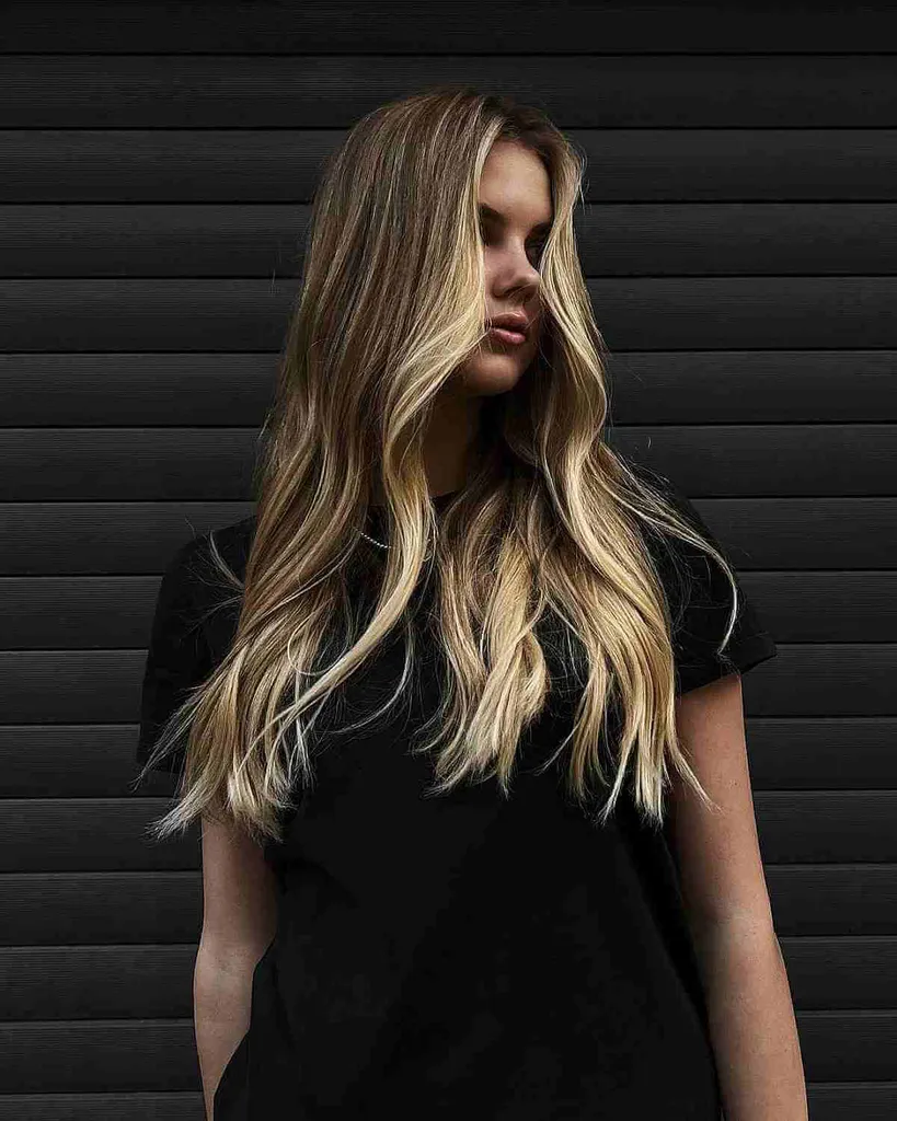 ダークブロンドとライトブロンドのマネーピースのハイライト' title=