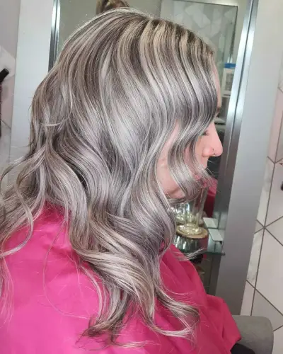 Platinum Blonde Hair with Dark Lowlights