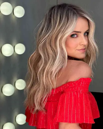 Sexy Blonde Lowlights on Long Hair