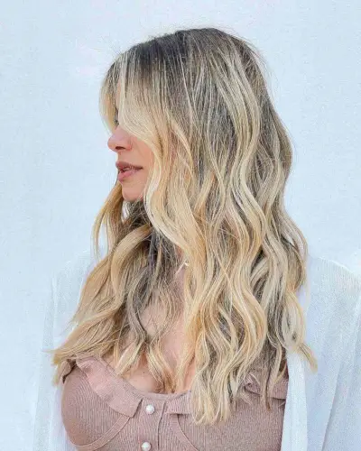 Beachy Blonde Hair with Brown Lowlights