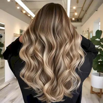 Feminine Dark Bronde with Blonde Highlights