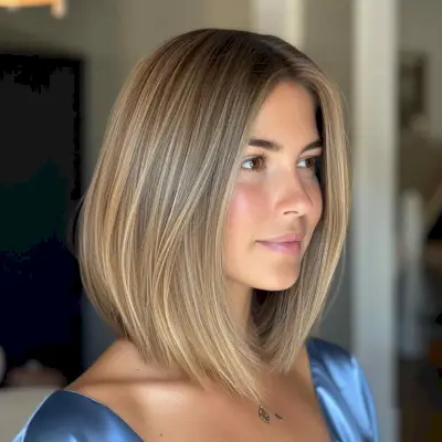 Popular Dark Blonde Lob Haircut