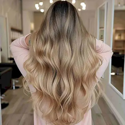 Sweet Honey Blonde with Dark Blonde Roots