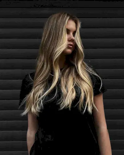 Dark Blonde with Light Blonde Money Piece Highlights