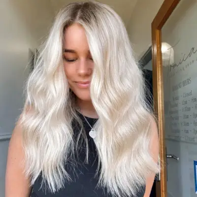 Lived-In Center Parted Long Haired Blonde