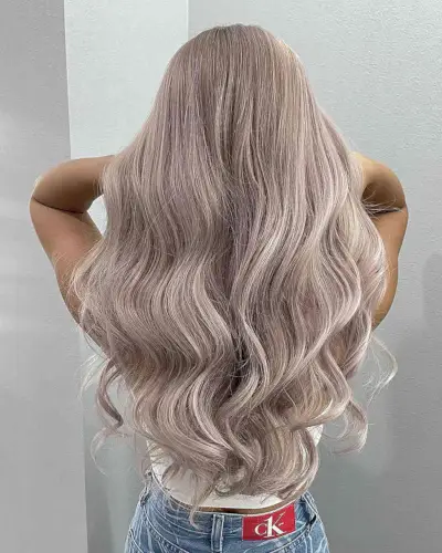 Long Steel Blonde Tousled Hair