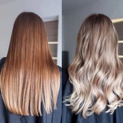 ハニーコッパーからベージュブロンドへの変身。