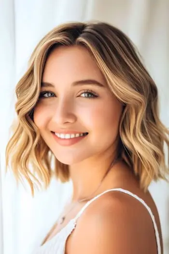 Il biondo miele per incorniciare il viso mette in risalto l'idea del colore dei capelli.