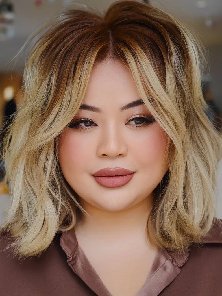 Shaggy lobis apvalioms veido formoms su sluoksniais' title=