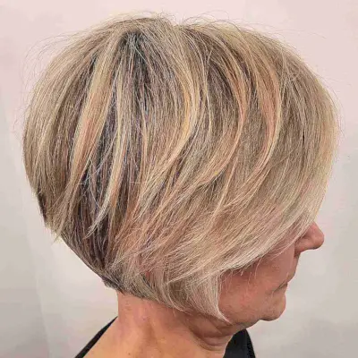 Dimensional Graduated Round Bob with Jagged Layers