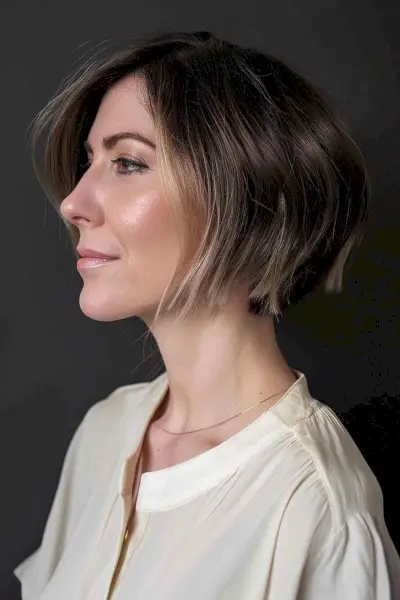 Jaw-length graduated bob