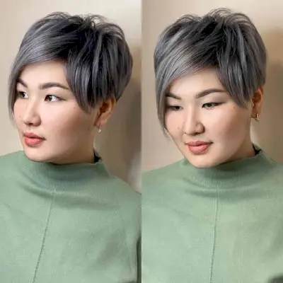 Low-maintenance Pixie Bob with Long Bangs