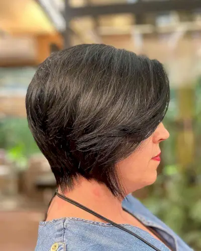 Low-Maintenance Layered Side-Swept Pixie Bob