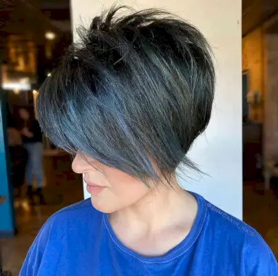 Low-Maintenance Highlights on Pixie Black Hair