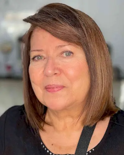 Sleek Bob with Side Fringe for Older Women