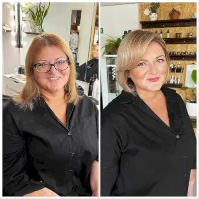 Side-Parted Bob with Bangs for Round Faces