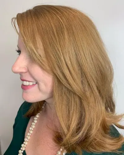 Shoulder length bob with side bangs