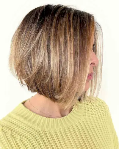 Neck-Grazing Angled Bob Cut