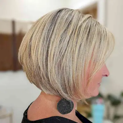 Layered Concave Neck-Length Bob Cut